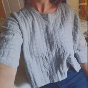 French Connection Gray Cropped Sweater